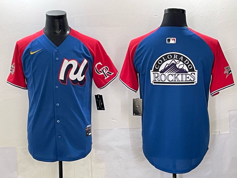 Men Colorado Rockies Blank Blue red All star 2025 Nike MLB Jersey style 03->colorado rockies->MLB Jersey
